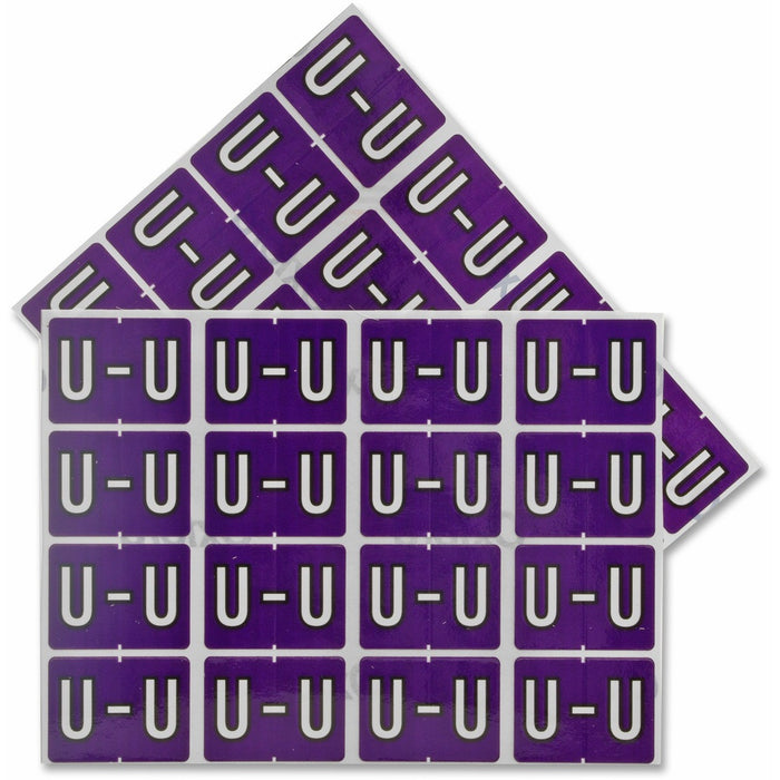 Pendaflex A-Z End End Tab Filing Labels - Alphabet - 1 1/4" (31.75 mm) Width x 15/16" (23.81 mm) Length - Rectangle - Purple - 240 / Pack