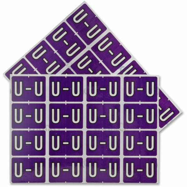 Pendaflex A-Z End End Tab Filing Labels - Alphabet - 1 1/4" (31.75 mm) Width x 15/16" (23.81 mm) Length - Rectangle - Purple - Self-adhesive - 240 / Pack
