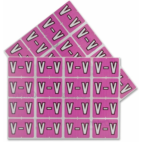 Pendaflex A-Z End End Tab Filing Labels - Alphabet - 1 1/4" (31.75 mm) Width x 15/16" (23.81 mm) Length - Rectangle - Lilac - 240 / Pack