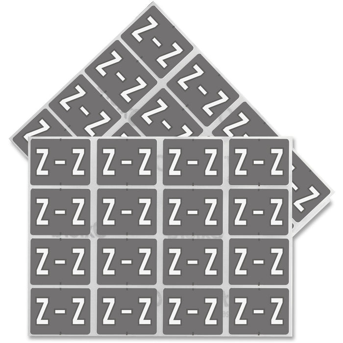 Pendaflex A-Z End End Tab Filing Labels - Alphabet - 1 1/4" (31.75 mm) Width x 15/16" (23.81 mm) Length - Rectangle - Gray, White - 240 / Pack