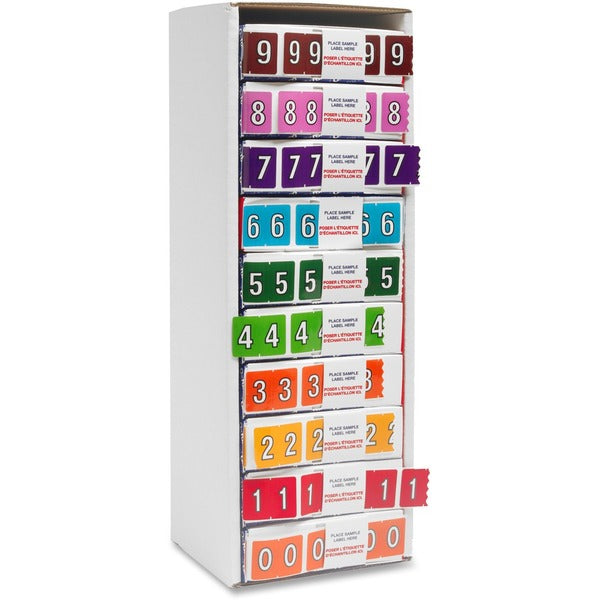 Pendaflex Numeric End Tab Filing Labels - #0-9 - Number - 1 1/4" (31.75 mm) Width x 15/16" (23.81 mm) Length - Rectangle - 5000 / Box