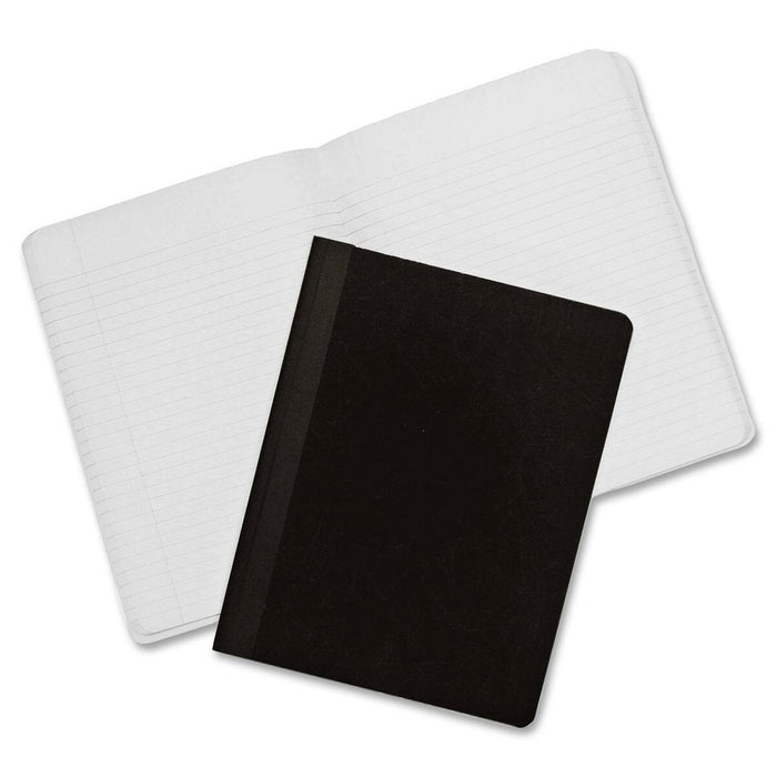 Hilroy Soft Cover Composition Book - 200 Pages - Sewn/Tapebound - Ruled Margin - 7 1/2" (19.05 cm) x 9 3/4" (24.76 cm) Sheet Size - Black Paper - Black Binding - Black Leather Cover - Soft Cover, Subject, Durable Cover - 1 Each