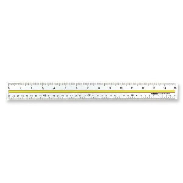Acme United Document Ruler - 38.10 cm Length - Imperial, Metric Measuring System - Acrylic - 1 Each