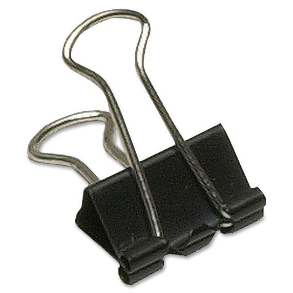 Acme Sure-Grip Triangular Fold Back Binder Clip 3/4" wide (3/8" capacity) - 0.75" (19.05 mm) Width - 0.4" (9.53 mm) Size Capacity - Black - Steel - 12 / Pack
