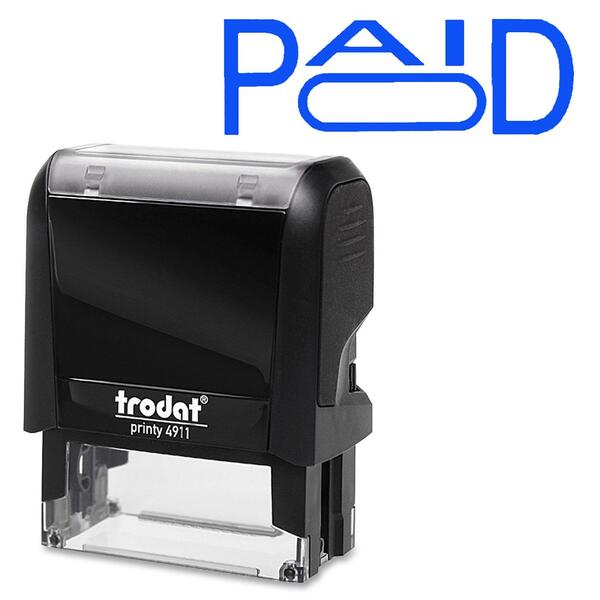 Trodat Self Inking Stamp - Message/Date Stamp - PAID - Blue - 1 Each