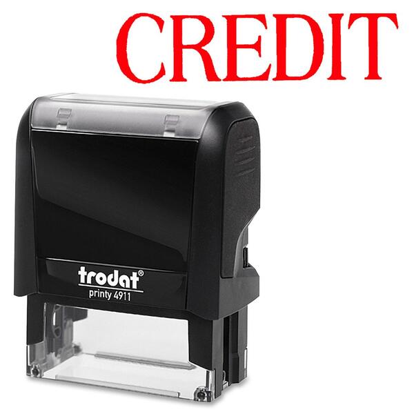 Trodat Self Inking Stamp - Message Stamp - CREDIT - Red - 1 Each