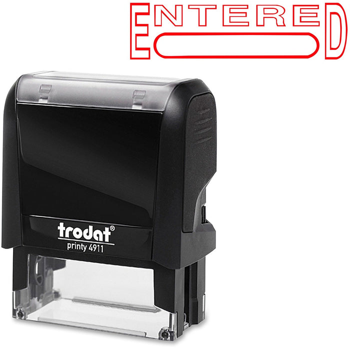 Trodat Self Inking Stamp - Message/Date Stamp - ENTERED - Red - No - 1 Each