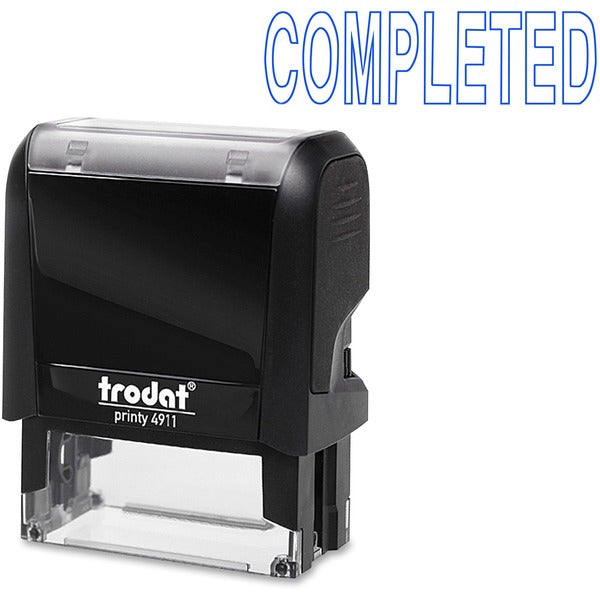 Trodat Self Inking Stamp - Message Stamp - COMPLETED - Blue - 1 Each