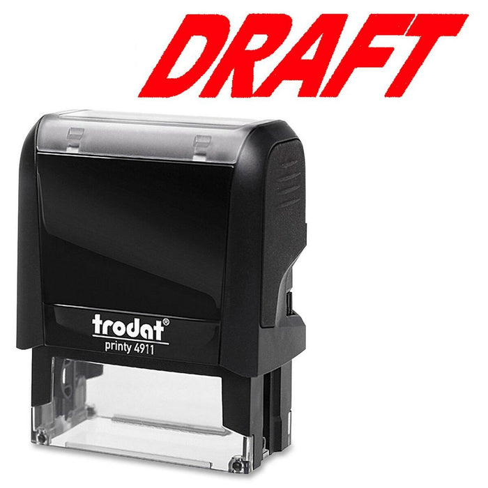 Trodat Self Inking Stamp - Message Stamp - DRAFT - Red - No - 1 Each