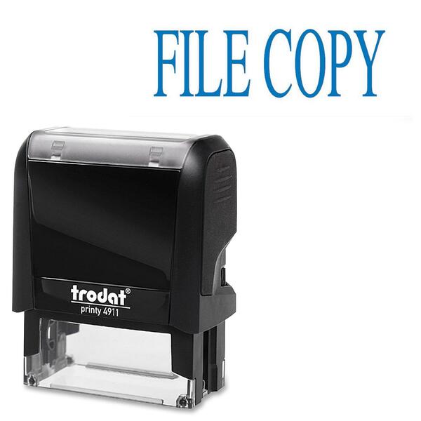 Trodat Self Inking Stamp - Message Stamp - FILE COPY - Blue - 1 Each