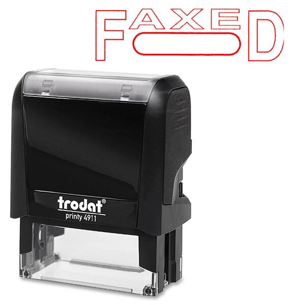 Trodat Self Inking Stamp - Message/Date Stamp - FAXED - Red - 1 Each