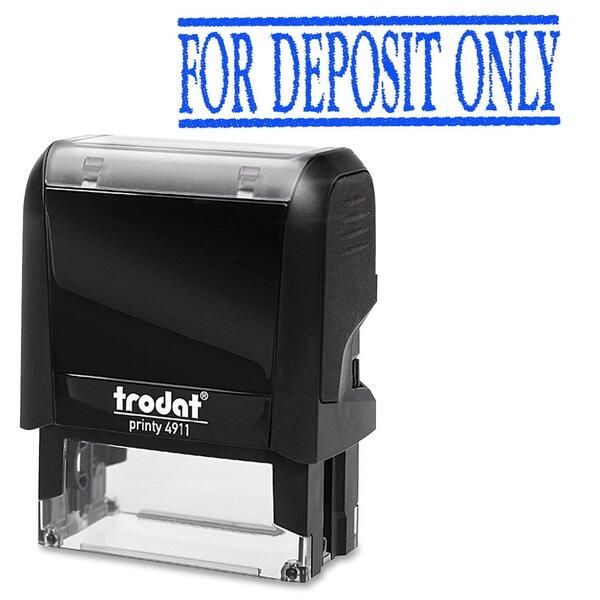 Trodat Self Inking Stamp - Message Stamp - FOR DEPOSIT ONLY - Blue - 1 Each