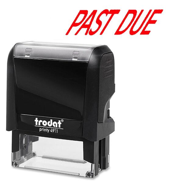 Trodat Self Inking Stamp - Message Stamp - PAST DUE - Red - 1 Each