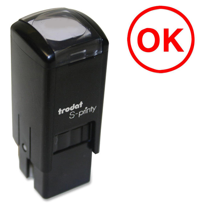 Trodat Self Inking Stamp - Message Stamp - OK - Red - No - 1 Each