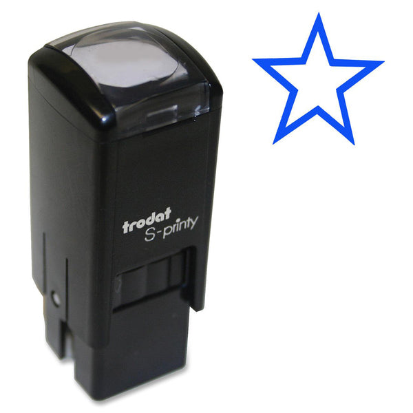 Trodat Self Inking Stamp - Design Stamp - "STAR" - Blue - 1 Each