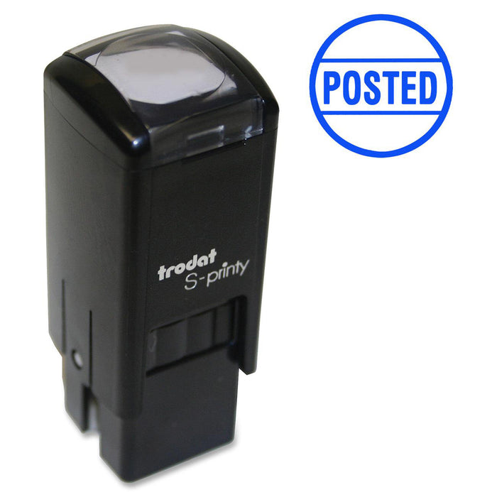 Trodat Self Inking Stamp - Message Stamp - POSTED - Blue - No - 1 Each