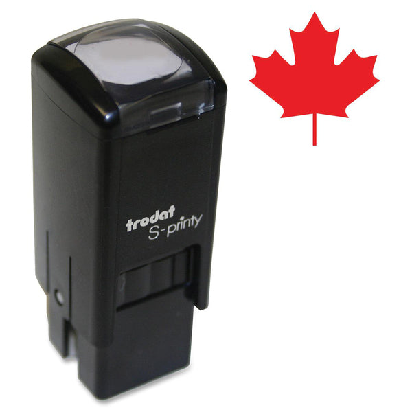 Trodat Self Inking Stamp - Design Stamp - MAPLE LEAF - Red - 1 Each