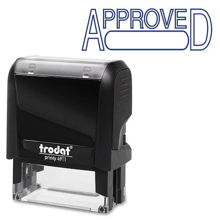 Trodat Self Inking Stamp - Message Stamp - APPROVED - Blue - No - 1 Each