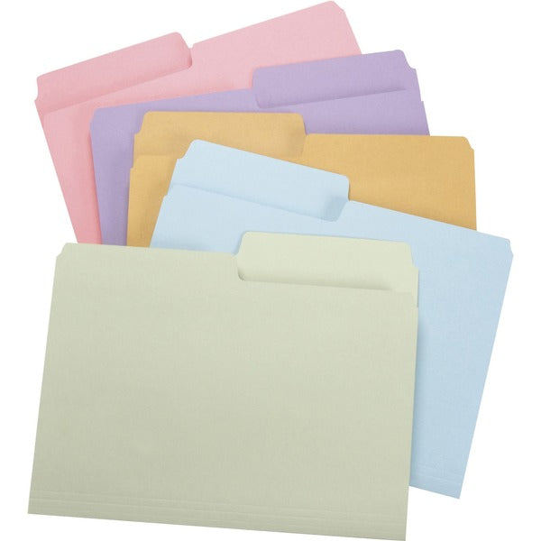 Smead SuperTab 1/2 Tab Cut Letter Recycled Top Tab File Folder - 8 1/2" (215.90 mm) x 11" (279.40 mm) - 3/4" (19.05 mm) Expansion - Assorted - 10% Recycled - 100 / Box