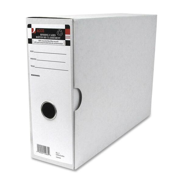 ACCO Letter Recycled Box File - 2 Fastener(s) - 3 1/2" Fastener Capacity for Folder - Fiberboard - Gray - 85% Recycled - 6 / Pack