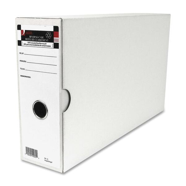 ACCO Legal Recycled Box File - 3 1/2" (88.90 mm) Folder Capacity - 2 Fastener - Fiberboard - Gray - Finger Hole, Reinforced, Spine Label - 85% Recycled - 6 / Pack
