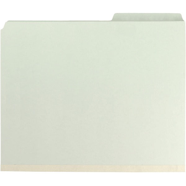 Smead SafeSHIELD 1/3 Tab Cut Letter Recycled Classification Folder - 8 1/2" x 11" - 2" Expansion - 2 x 2S Fastener(s) - Folder - 2 Divider(s) - Pressboard - Gray, Green - 10% Recycled - 10 / Box