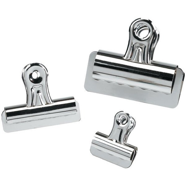 Acme United Chrome Bulldog Clip - 3" (76.20 mm) Width - Steel - 12 / Box
