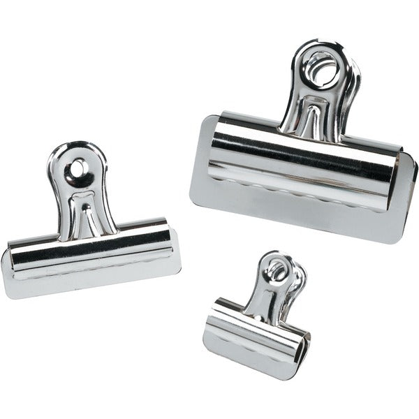 Acme United Chrome Bulldog Clip - 1.25" (31.75 mm) Width - Steel - 12 / Box