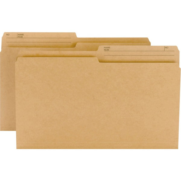 Smead 1/2 Tab Cut Legal Recycled Top Tab File Folder - 9 1/2" x 14 5/8" - 3/4" Expansion - Kraft - 10% Recycled - 100 / Box