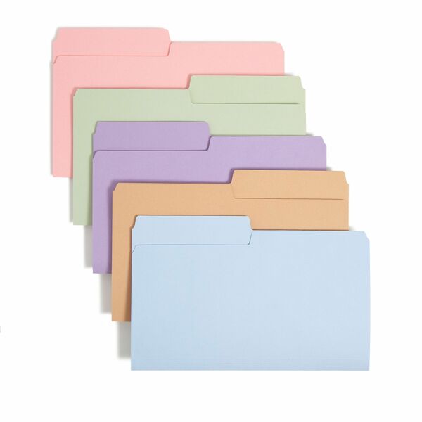 Smead SuperTab 1/2 Tab Cut Legal Recycled Top Tab File Folder - 9 1/2" (241.30 mm) x 14 5/8" (371.48 mm) - 3/4" (19.05 mm) Expansion - 1 Plys - Assorted - 10% Recycled - 100 / Box