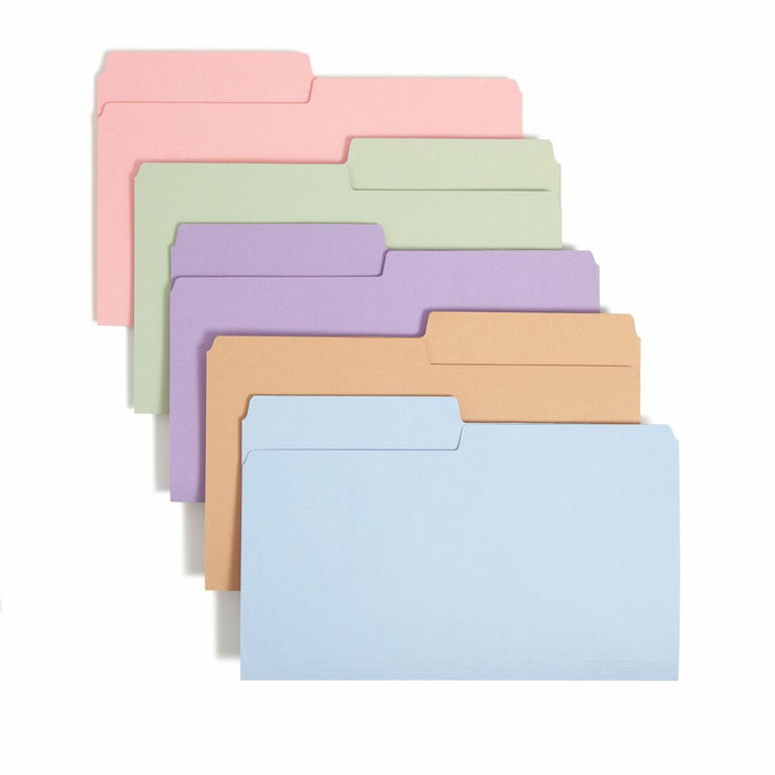 Smead SuperTab 1/2 Tab Cut Legal Yes Top Tab File Folder - 9 1/2" (241.30 mm) x 14 5/8" (371.48 mm) - 3/4" (19.05 mm) Expansion - 1 Plys - Assorted - 10% Recycled - 100 / Box