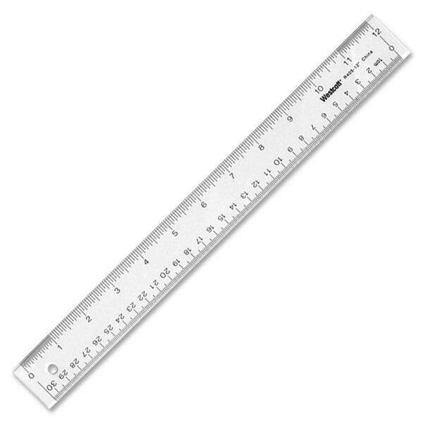 Acme United Office Desk Acrylic Ruler - 30.48 cm Length - Metric, Imperial Measuring System - Acrylic - 1 Each
