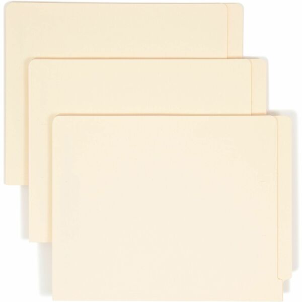 Smead Shelf-Master Straight Tab Cut Letter Recycled End Tab File Folder - 8 1/2" (215.90 mm) x 11" (279.40 mm) - 3/4" (19.05 mm) Expansion - 2 x 2B Fastener - Folder - 2 Plys - Manila - 10% Recycled - 50 / Box