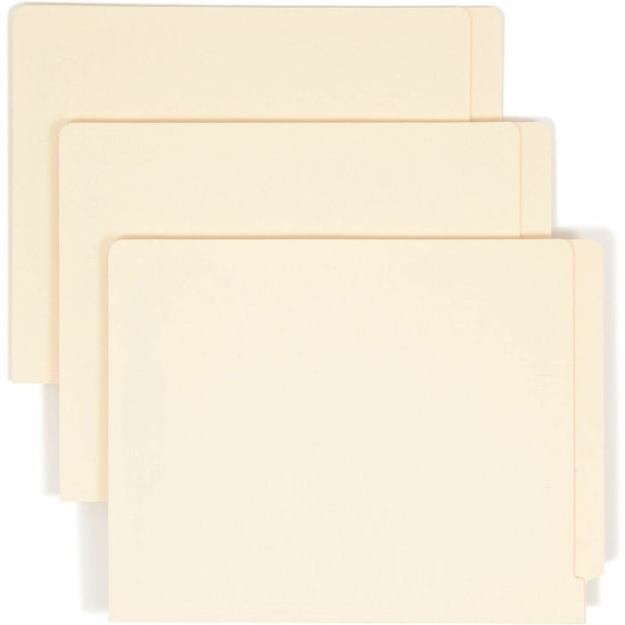 Smead Shelf-Master Straight Tab Cut Letter Recycled End Tab File Folder - 8 1/2" (215.90 mm) x 11" (279.40 mm) - 3/4" (19.05 mm) Expansion - 2 x 2B Fastener(s) - Folder - 2 Plys - Manila - 10% Recycled - 50 / Box