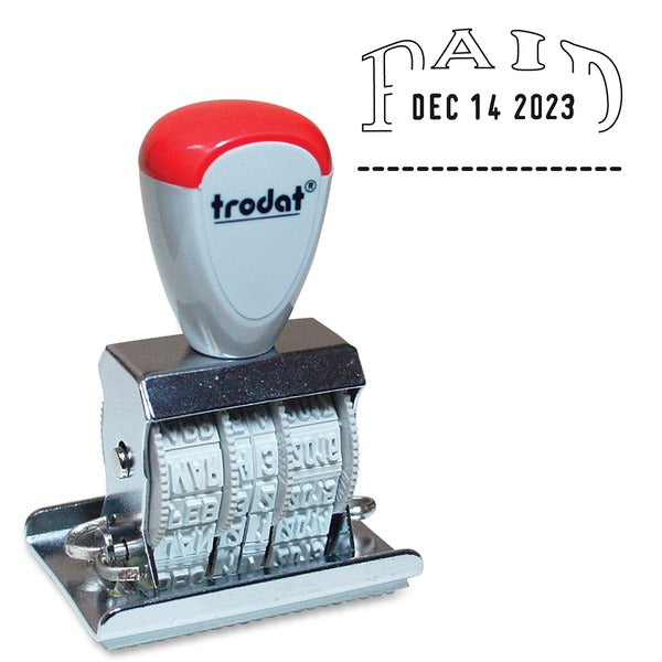 Trodat Manual Paid Text Dater - Message/Date Stamp - PAID - 1 Each