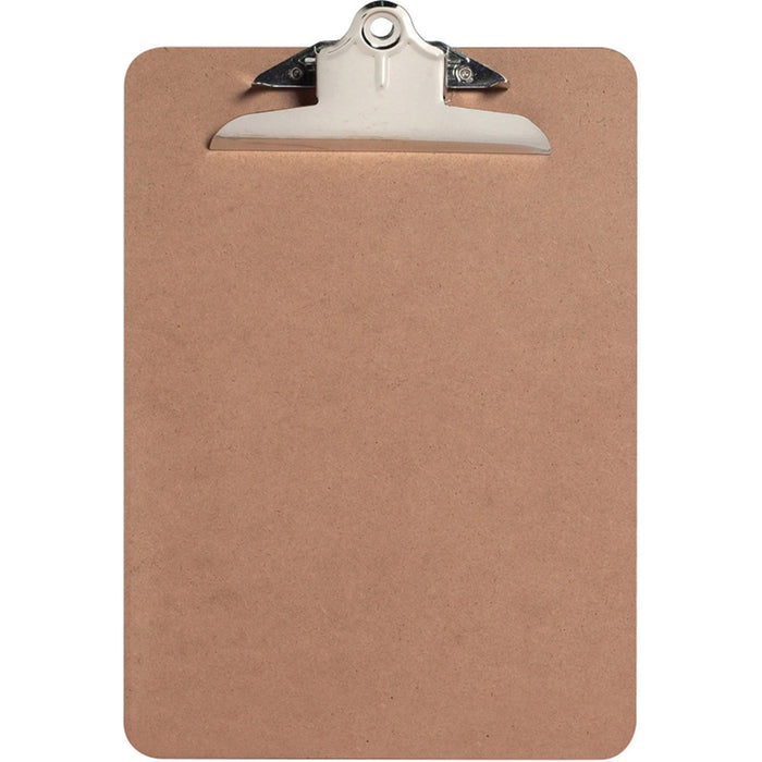 Acme United Memo Size Clipboard - 6" (152.40 mm) x 9" (228.60 mm) Sheet Size - Hardboard - Brown - 1 Each