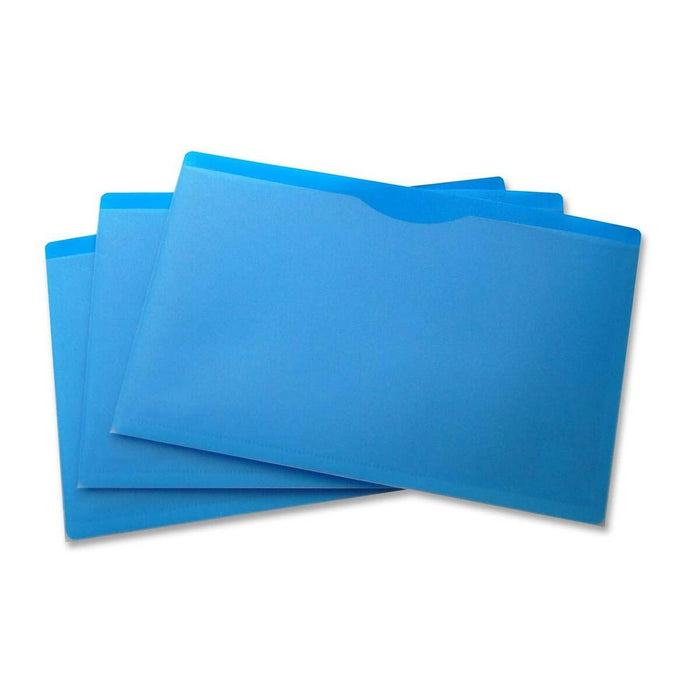 VLB Legal No File Jacket - 14 1/2" (368.30 mm) x 10" (254 mm) - Capacity1" (25.40 mm) Expansion - Poly - Clear, Blue - 5 / Pack