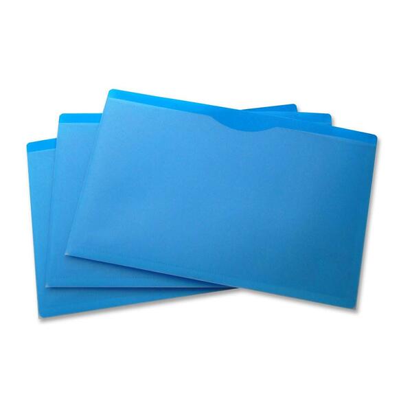 VLB Legal File Jacket - 14 1/2" (368.30 mm) x 10" (254 mm) - Capacity1" (25.40 mm) Expansion - Poly - Clear, Blue - 5 / Pack