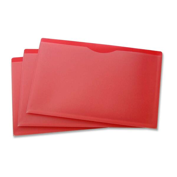 VLB Legal File Jacket - 14 1/2" (368.30 mm) x 10" (254 mm) - Capacity1" (25.40 mm) Expansion - Poly - Clear, Red - 5 / Pack