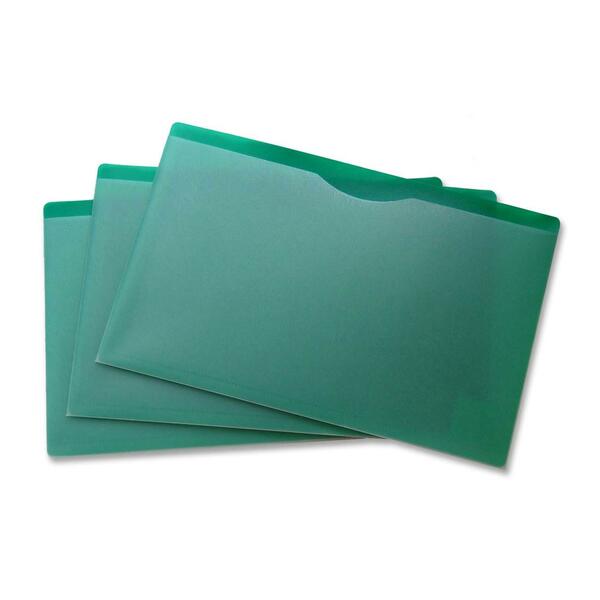 VLB Legal File Jacket - 14 1/2" (368.30 mm) x 10" (254 mm) - Capacity1" (25.40 mm) Expansion - Poly - Clear, Green - 5 / Pack