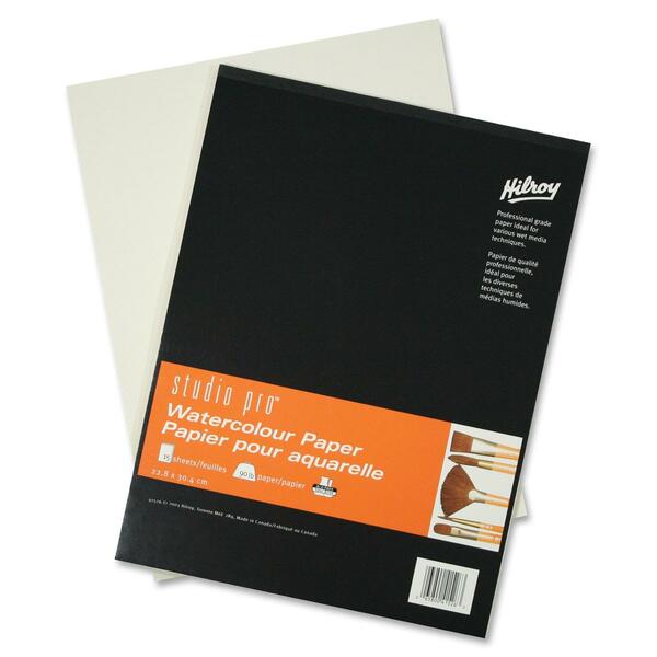 Hilroy Water Color Book - 15 Sheets - Watermark - Sewn - 90 lb Basis Weight - 9" x 12" - 1 Each