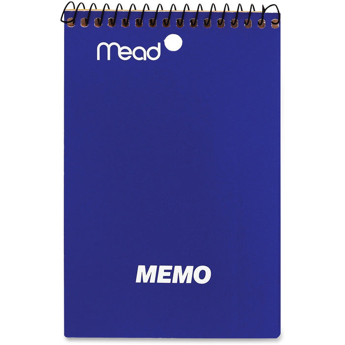 Mead 4"x6" Wirebound Memo Book - 40 Pages - Wire Bound - 15 lb (6803.89 g) Basis Weight - 4" (10.16 cm) x 6" (15.24 cm) Sheet Size - White Paper - Assorted Cover - Stiff-back - 1 Each