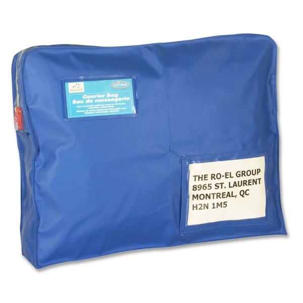 Ro-el Tamper-Evident Gusset Style Courier Bag - 12" (304.80 mm) Length x 16" (406.40 mm) Width x 4" (101.60 mm) Depth - Royal Blue - Polyester - Document - 1 Each