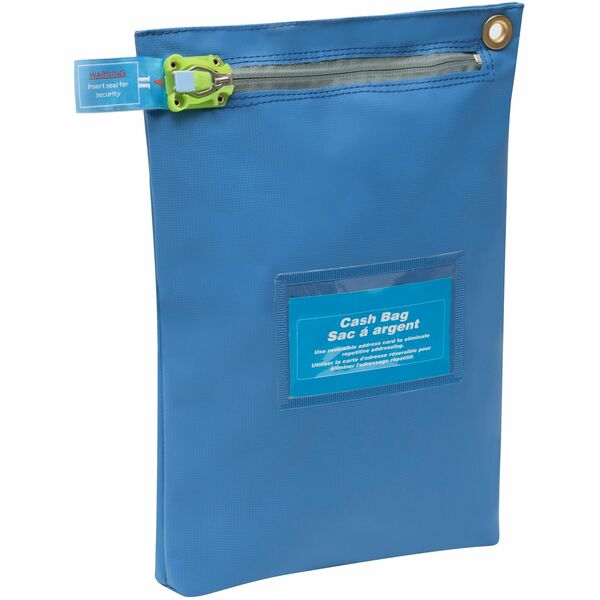 Ro-el Tamper-Evident Cash Bag - 13" (330.20 mm) Length x 10" (254 mm) Width x 1" (25.40 mm) Depth - Royal Blue - Polyester - 1 Each