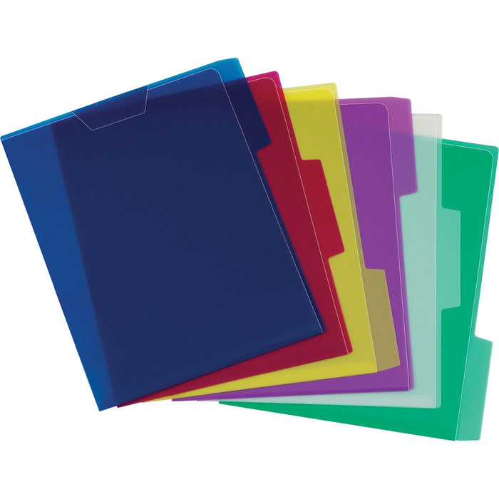 Pendaflex 1/3 Tab Cut Letter No Top Tab File Folder - 8 1/2" (215.90 mm) x 11" (279.40 mm) - Poly - Blue, Magenta, Yellow, Purple, Lime, Ice - Translucent, Wear Resistant, Water Resistant - 6 / Pack