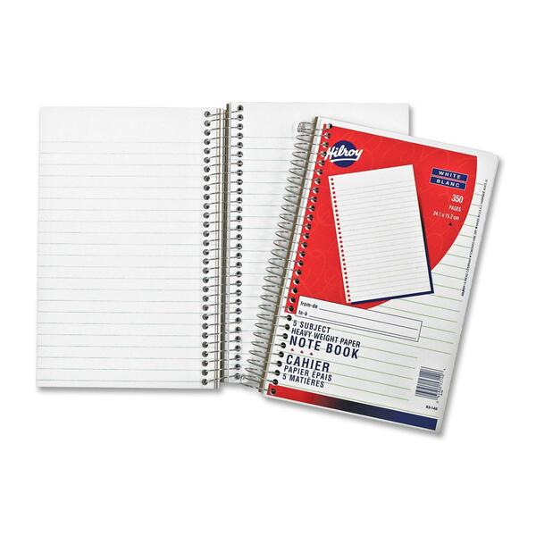 Hilroy Exercise Subject Notebook - 350 Sheets - Plain - Coilock - 6" (15.24 cm) x 9 1/2" (24.13 cm) Sheet Size - Manila Paper - 1 Each