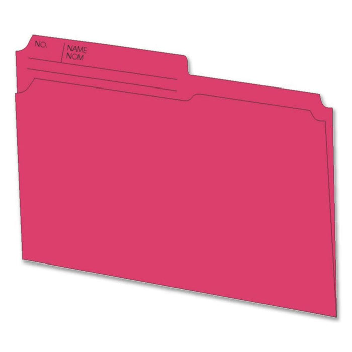 Hilroy 1/2 Tab Cut Letter Recycled Top Tab File Folder - 10.5 pt. (3.70 mm) - Red - 10% Recycled - 100 / Box