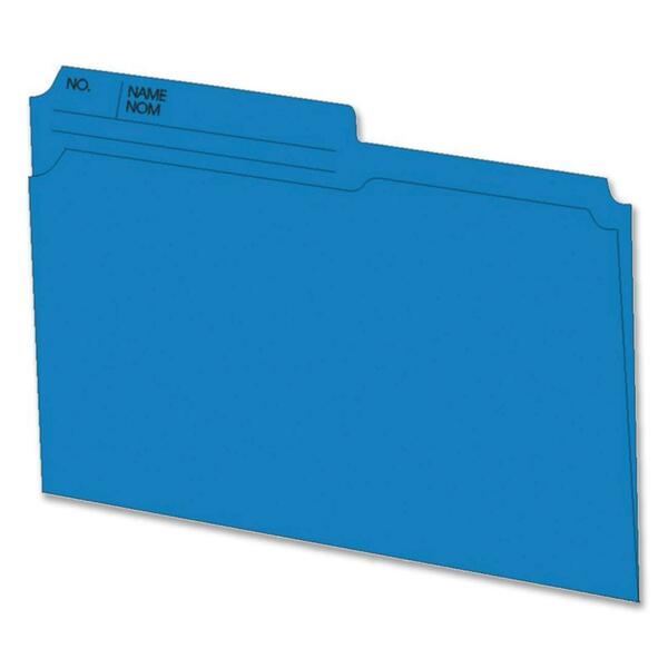 Hilroy 1/2 Tab Cut Letter Recycled Top Tab File Folder - 8 1/2" (215.90 mm) x 11" (279.40 mm) - 10.5 pt. (3.70 mm) - Blue - 10% Recycled - 100 / Box