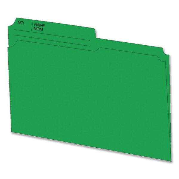 Hilroy 1/2 Tab Cut Letter Recycled Top Tab File Folder - 8 1/2" (215.90 mm) x 11" (279.40 mm) - Green - 10% Recycled - 100 / Box