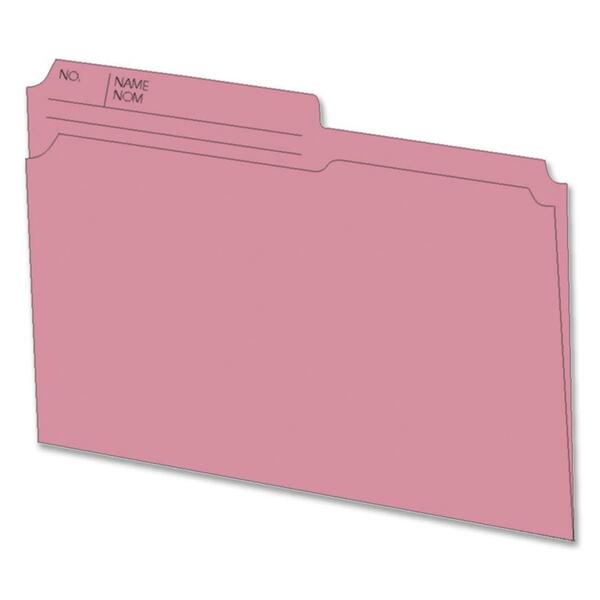 Hilroy 1/2 Tab Cut Letter Recycled Top Tab File Folder - 8 1/2" (215.90 mm) x 11" (279.40 mm) - 10.5 pt. (3.70 mm) - Pink - 10% Recycled - 100 / Box